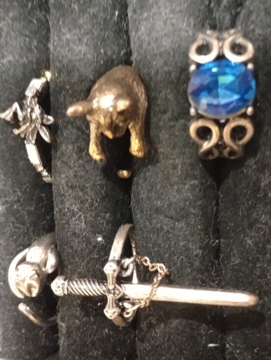 Vintage Jewelry - Vintage Ring Lot With Sterling Silver ((5) Rings Total)